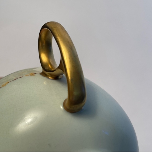 Antique Hermann Ohme Opalescent Hand Painted Violets Tea Cup Germany 1900 - Picture 5 of 11